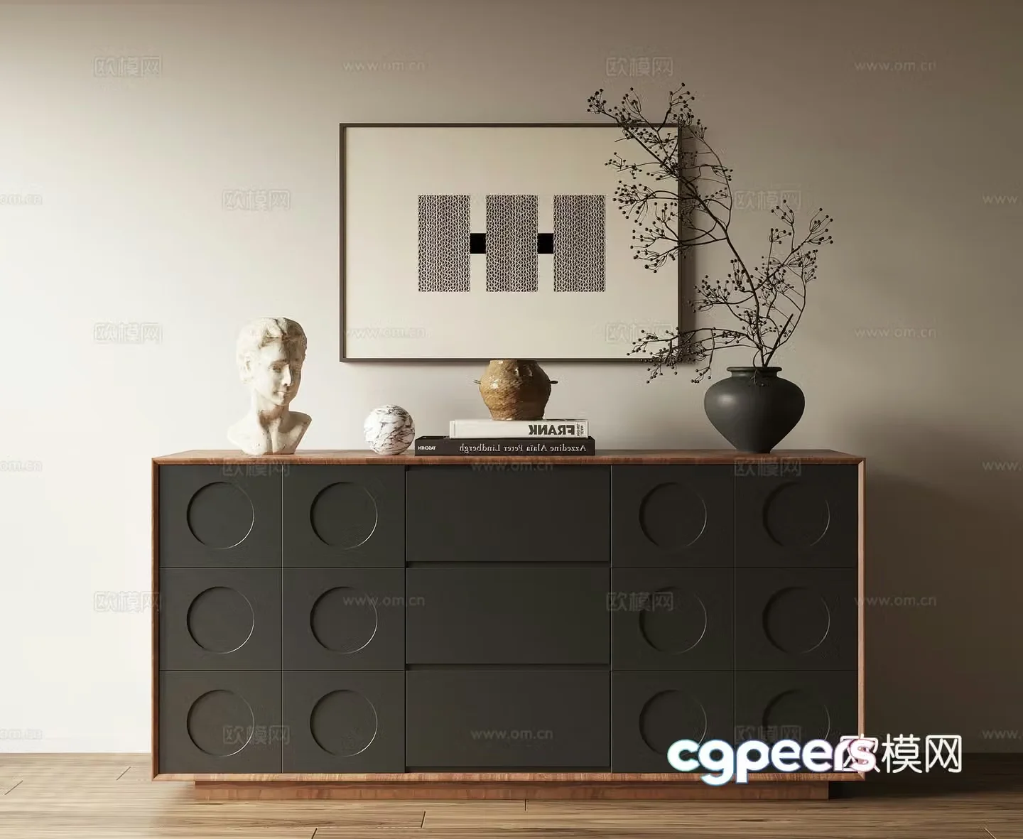 Low cabinet chest of cabinet decoration cabinet 3d model