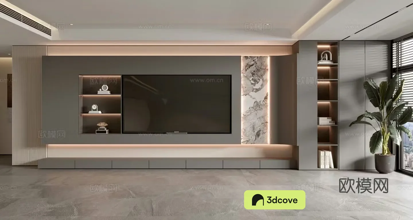 Modern TV background wall
