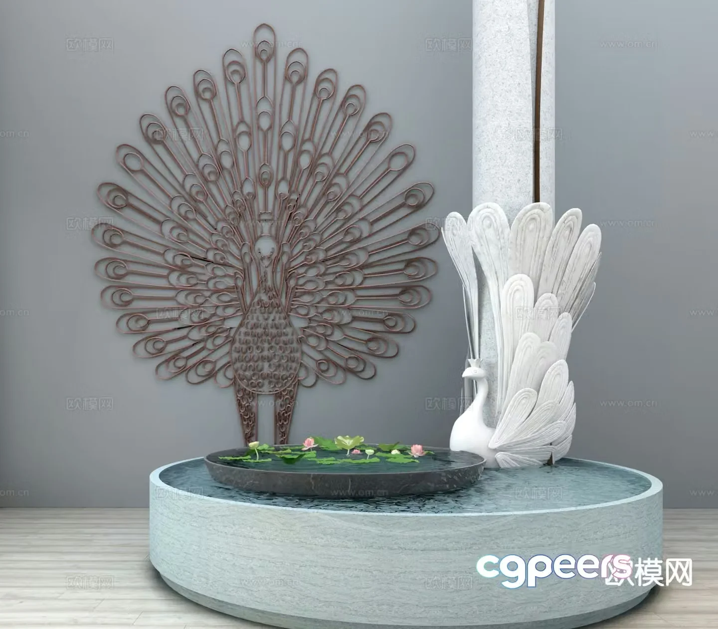 New Chinese style gardening sketch landscape sketch 3D model