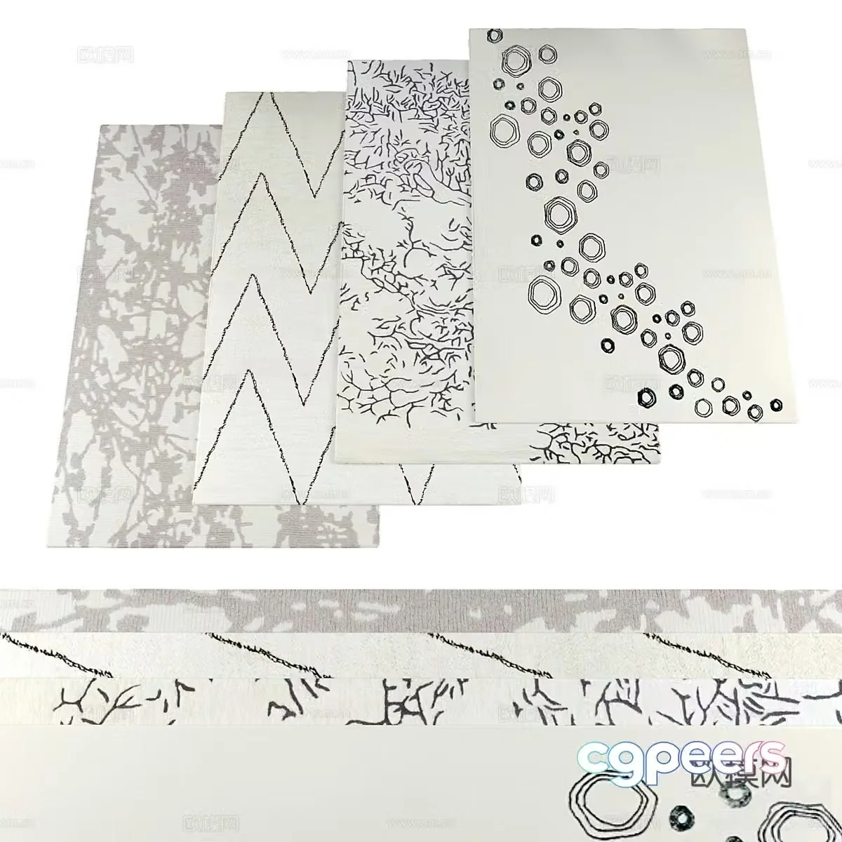 New Chinese style fabric carpet 3D model