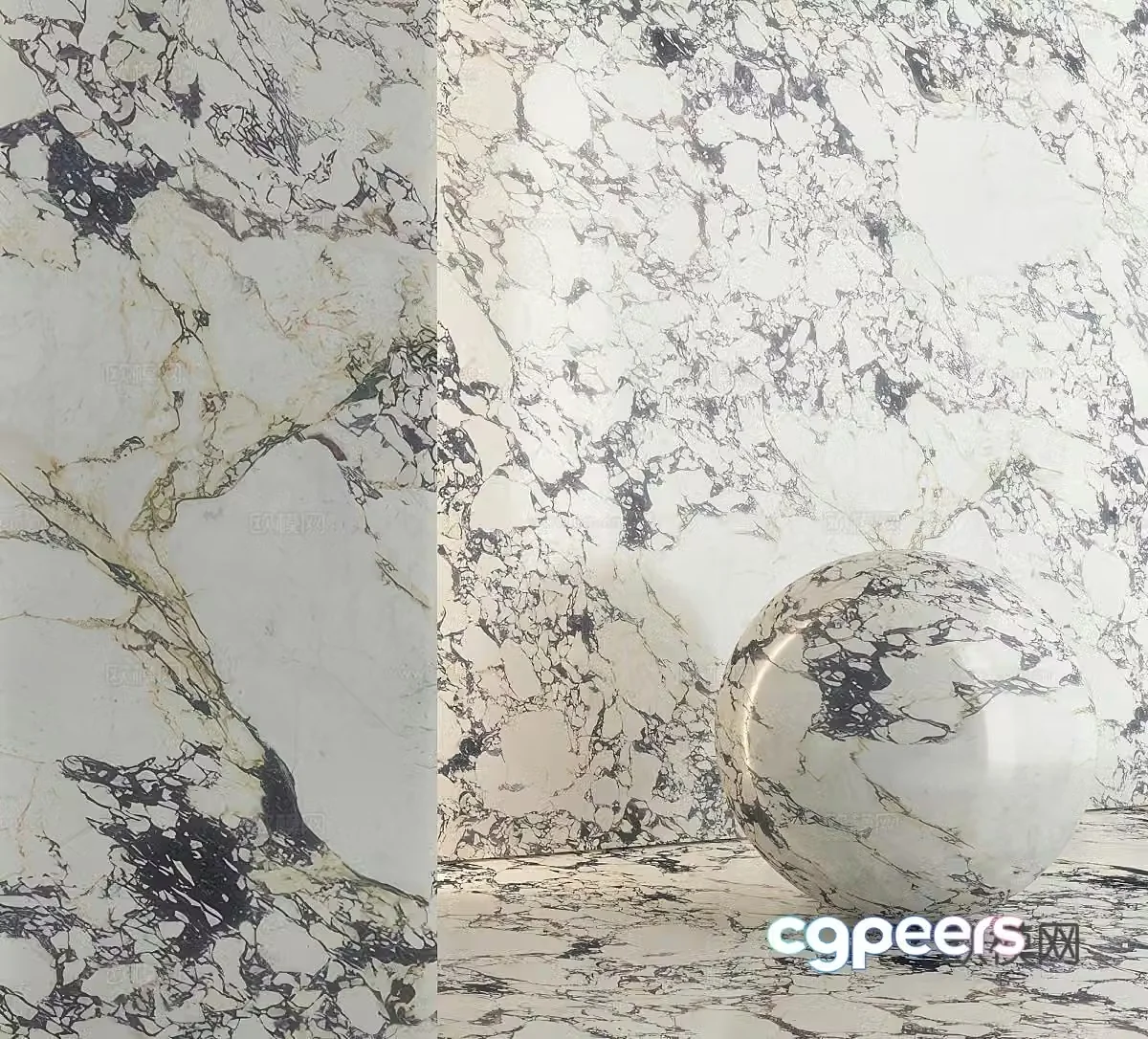 Bulgari Marble Marble Luxury Stone Marble Material Rock Slab Ceramic Tile 3D Model