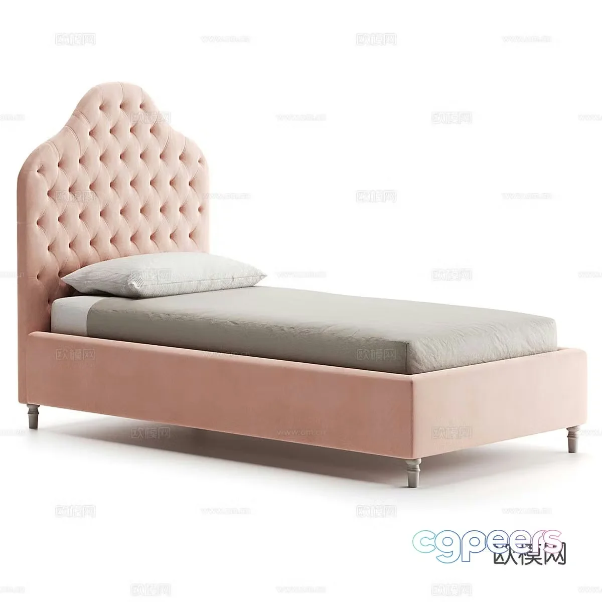 Nordic single bed 3d model