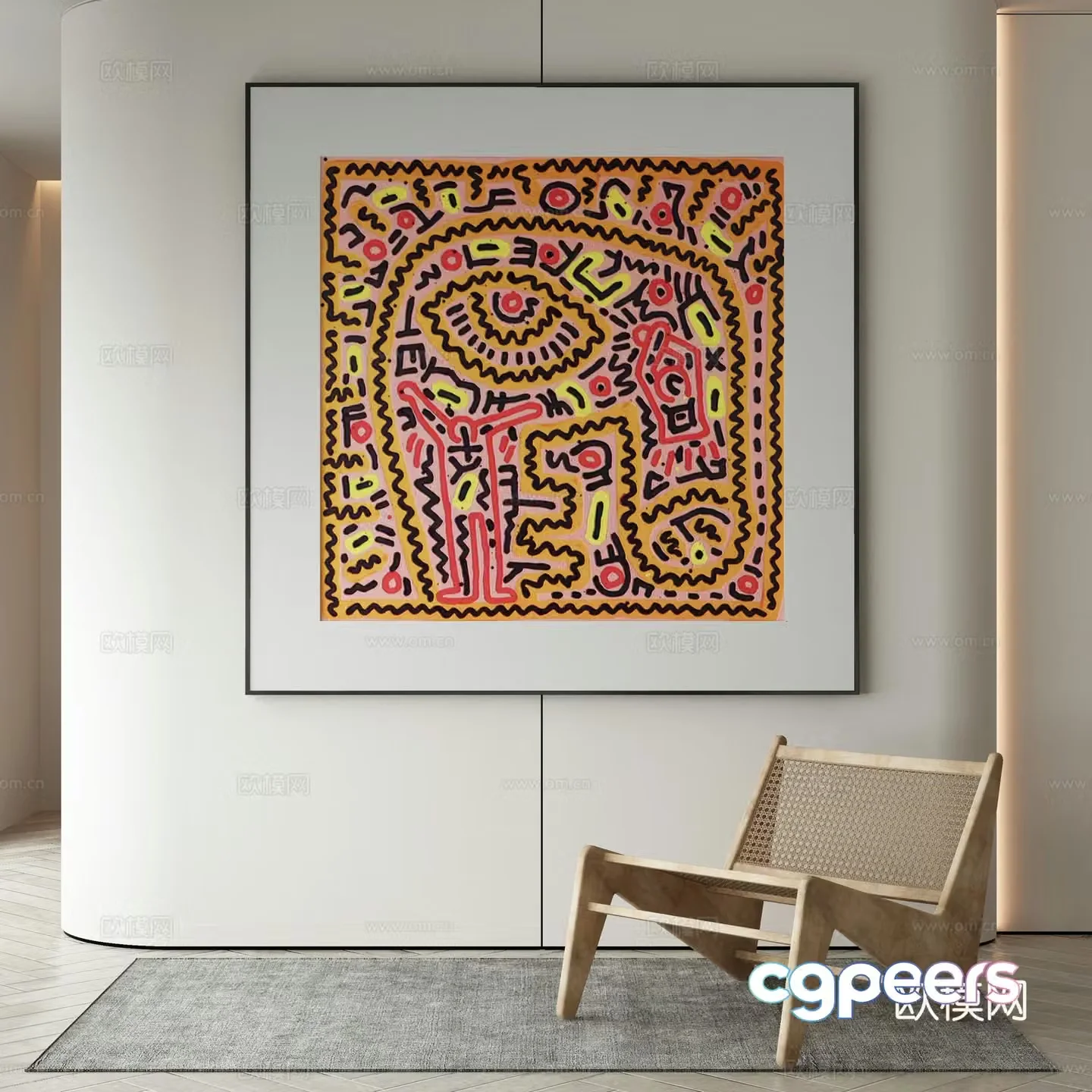Wasabi hanging painting oil painting 3d model