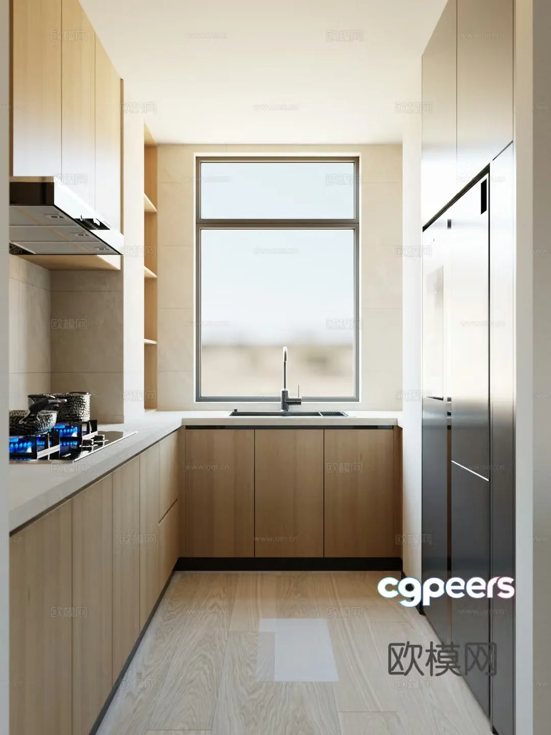 modern kitchen cabinet 3d model