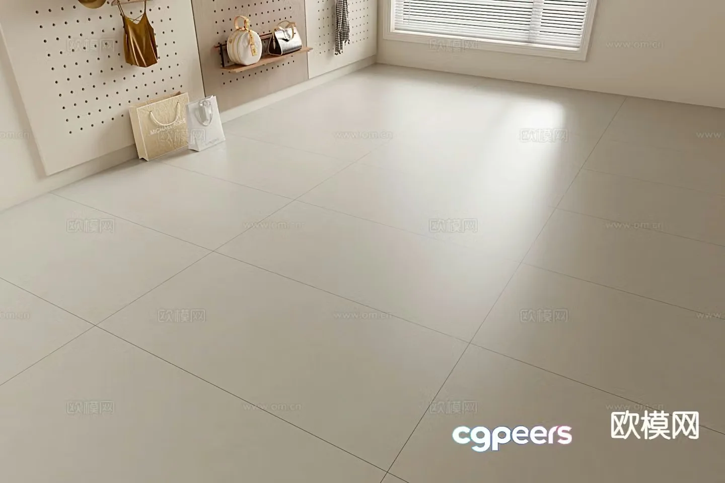 Skin glaze soft light tiles Plain soft light tiles Warm gray soft light tiles 3D model
