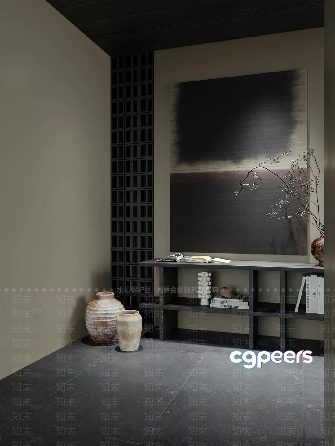 Modern Art Display 3D Model – 20667 – VRAY Render