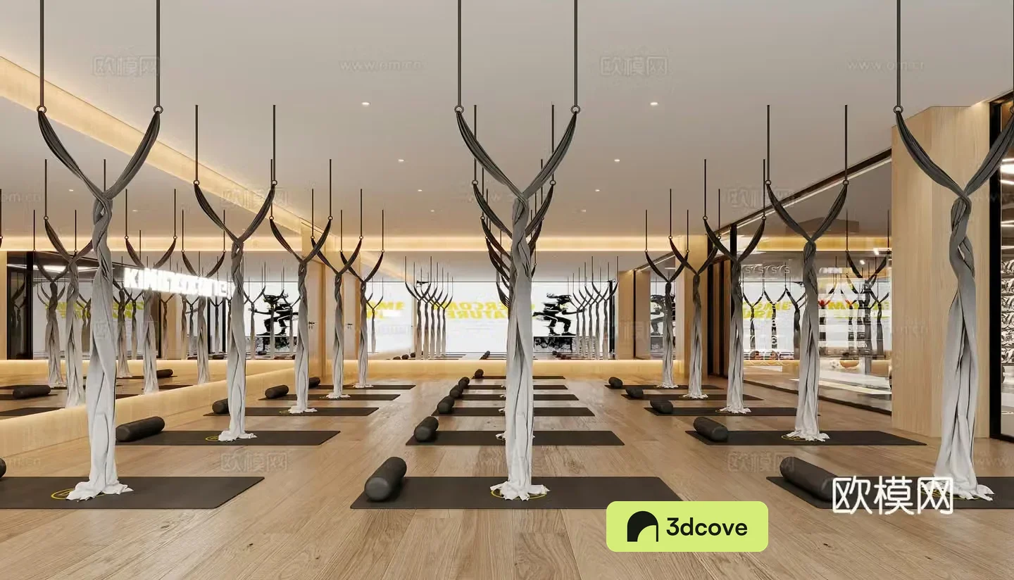 Modern fitness locker room