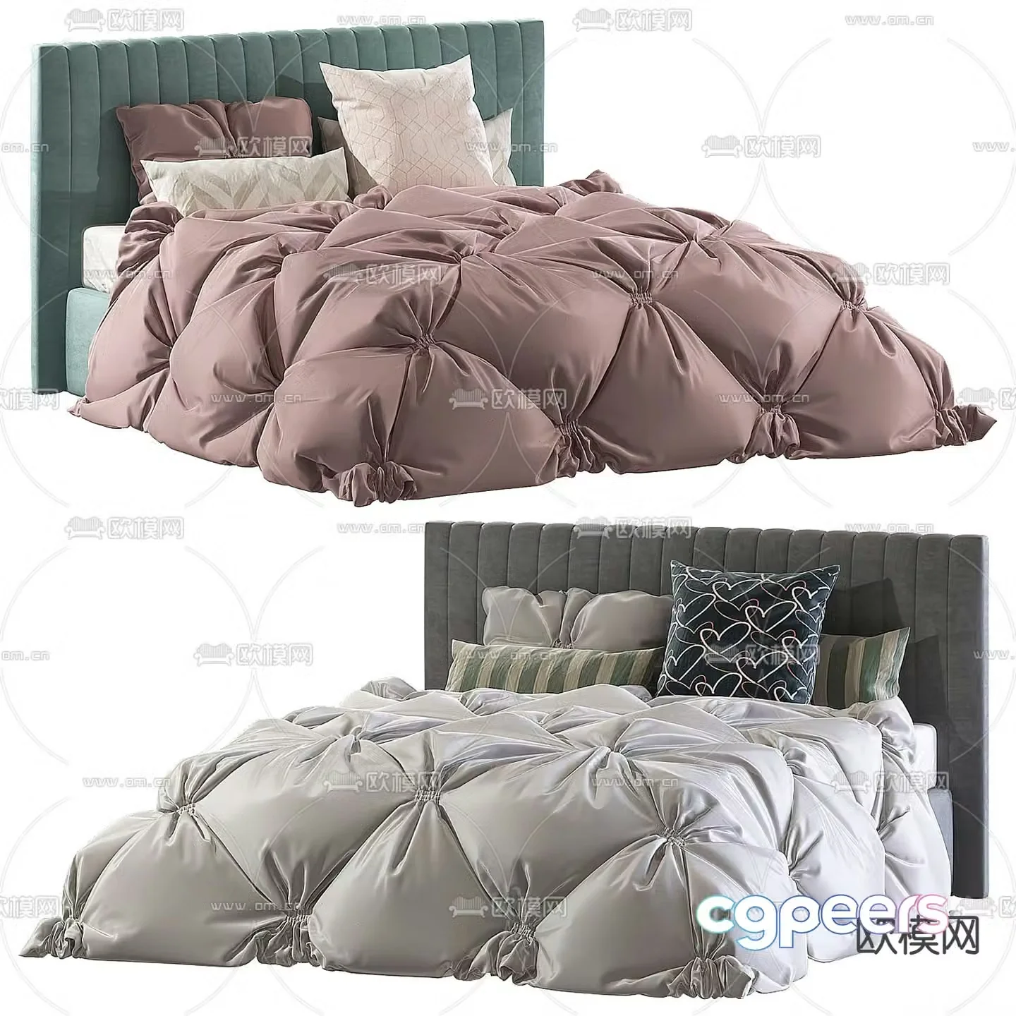 Double bed 3d model