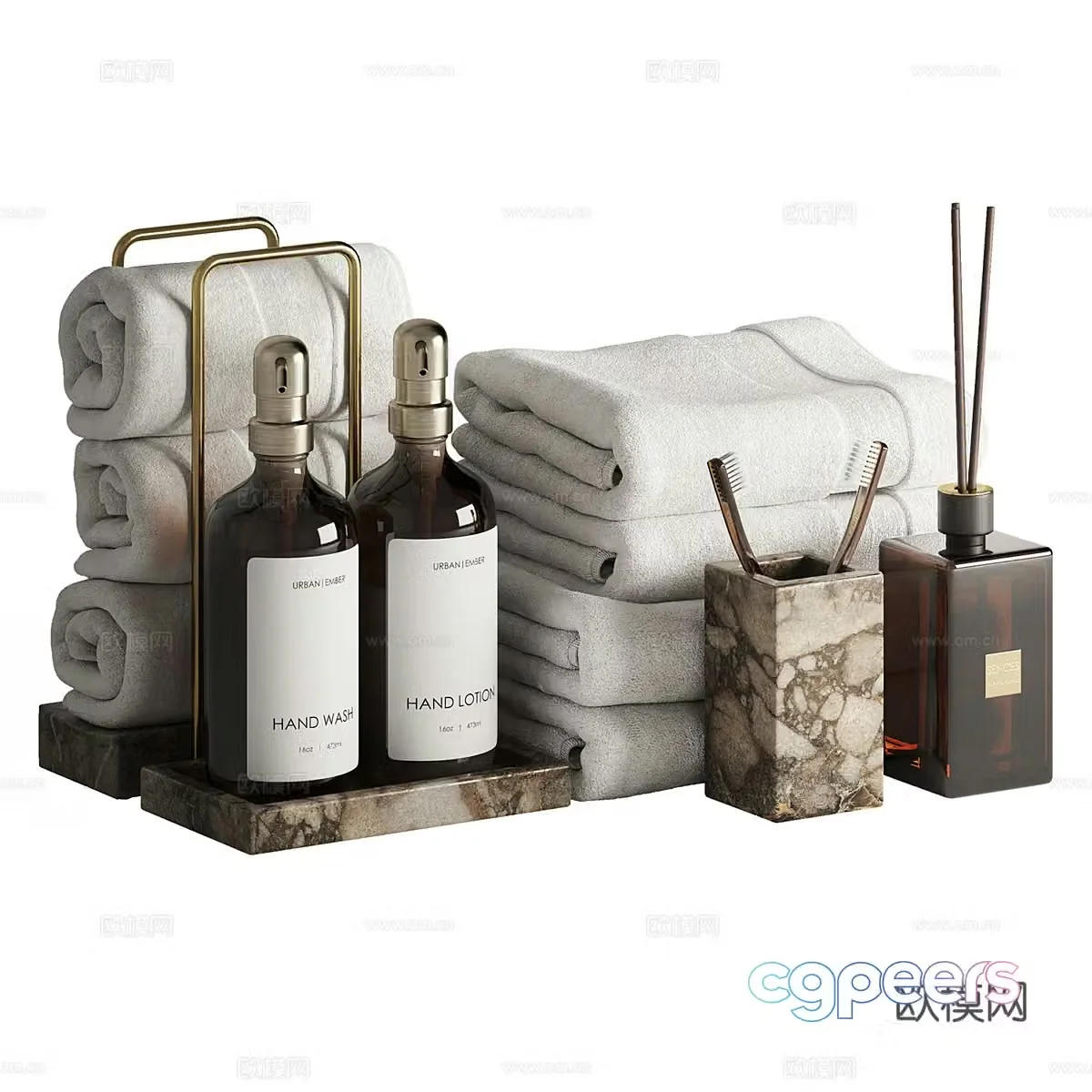 Modern bathroom washing supplies 3D model