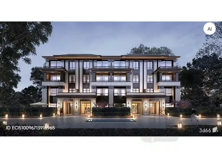A Large House With A Modern Design 3D Model – 9957 – VRAY Render