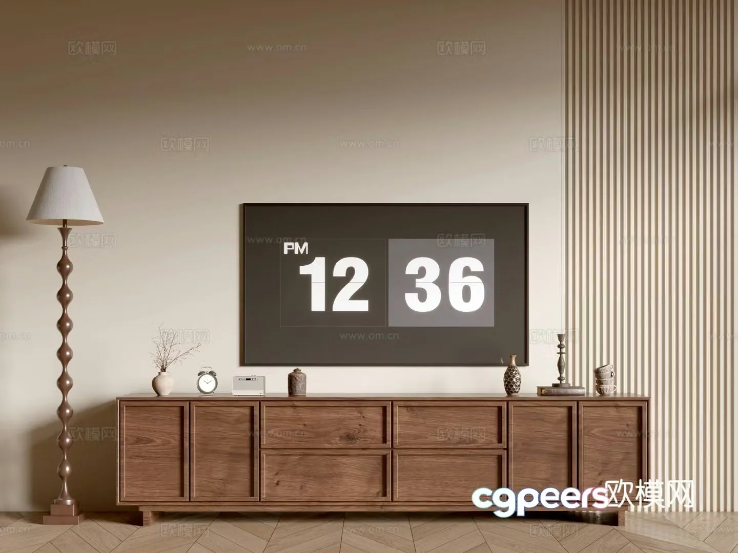 Medieval style TV cabinet 3D model