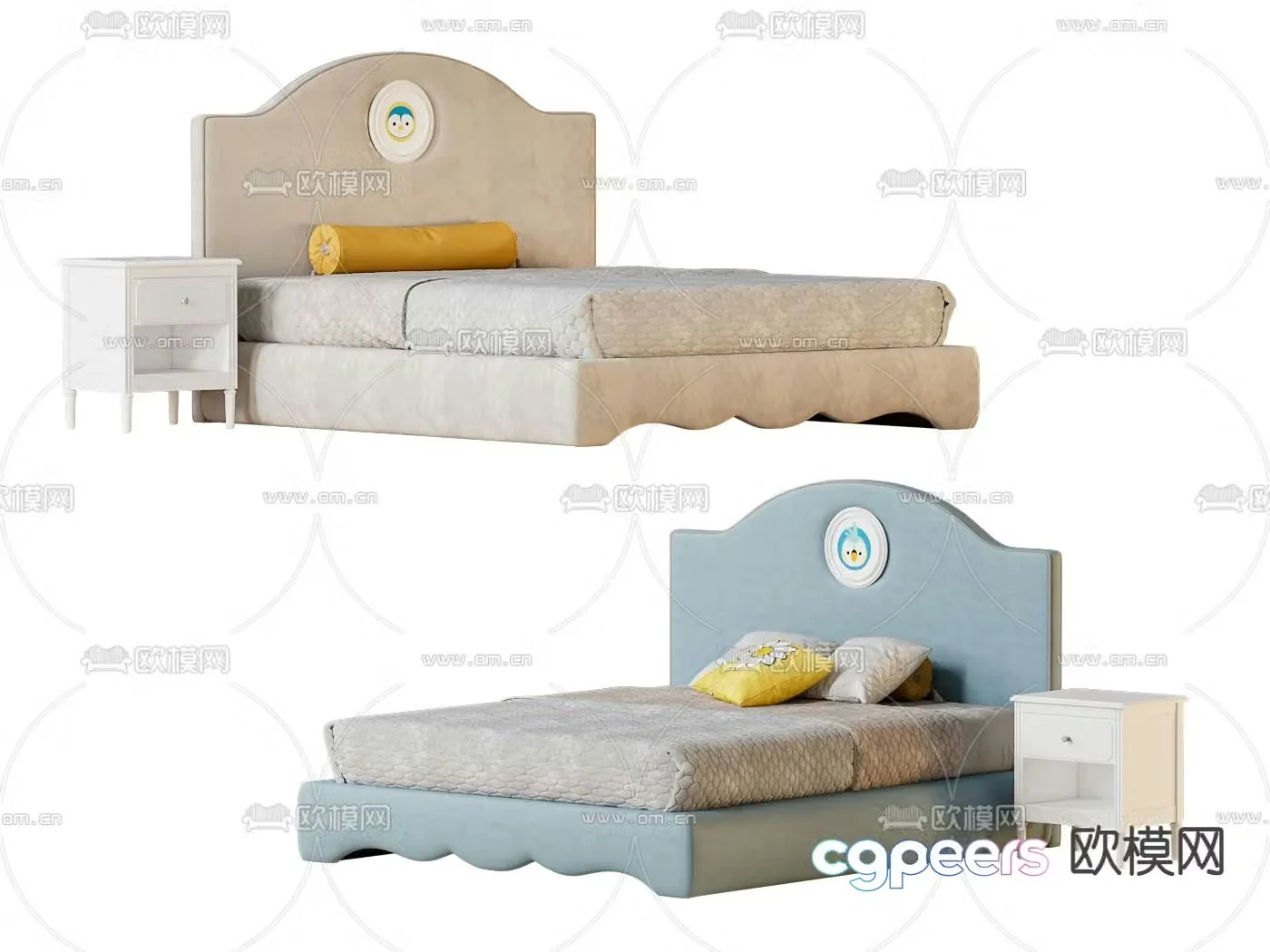 Children’s bed double bed 3d model