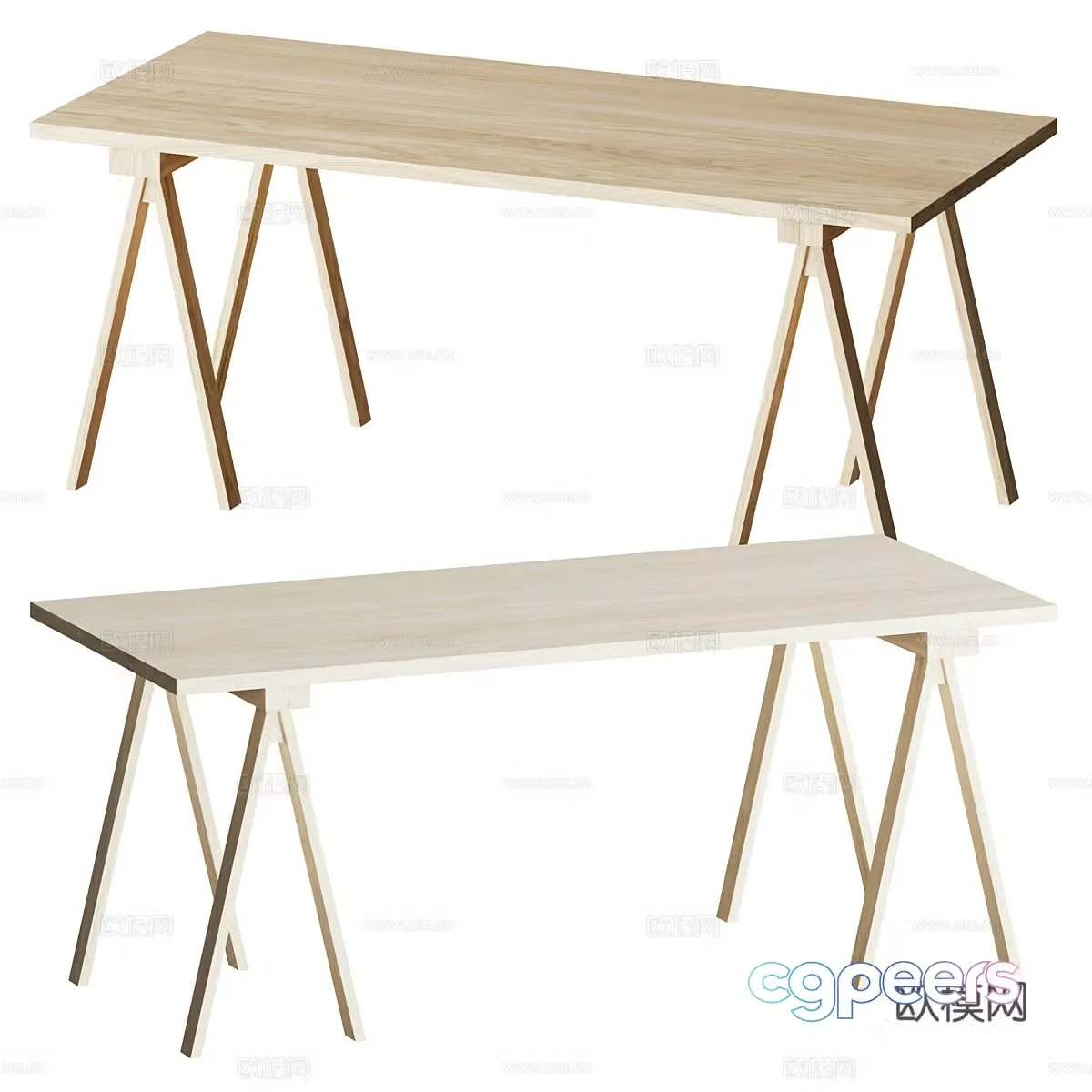 Nordic log Nikari Dining table 3d model