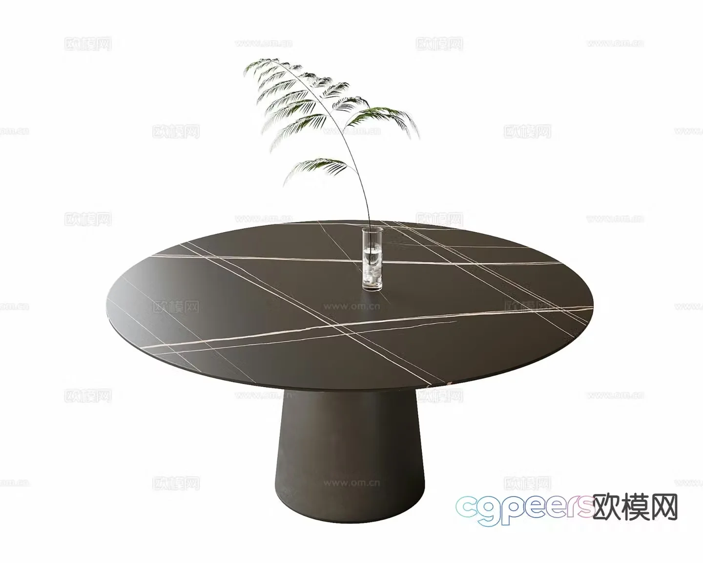 Modern round dining table 3d model