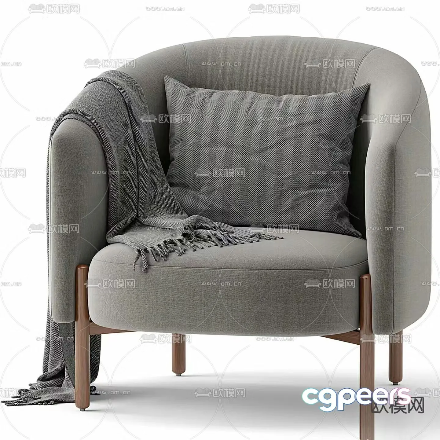 Westelm chair lounge chair 3d model
