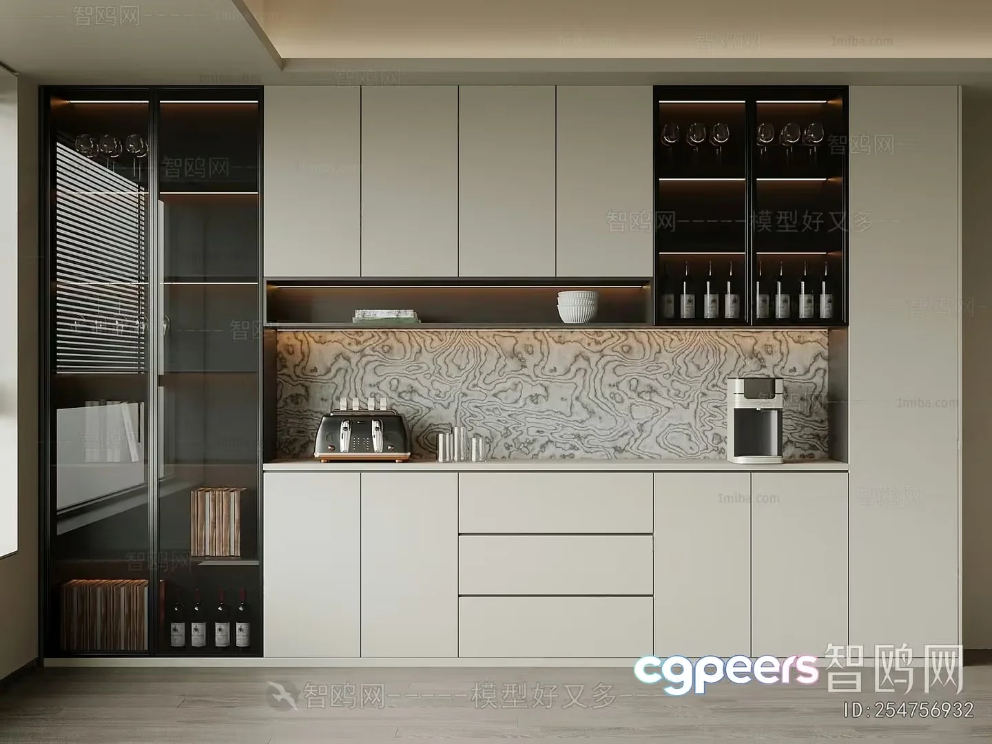 Modern Kitchen 3D Model – 21736 – VRAY Render