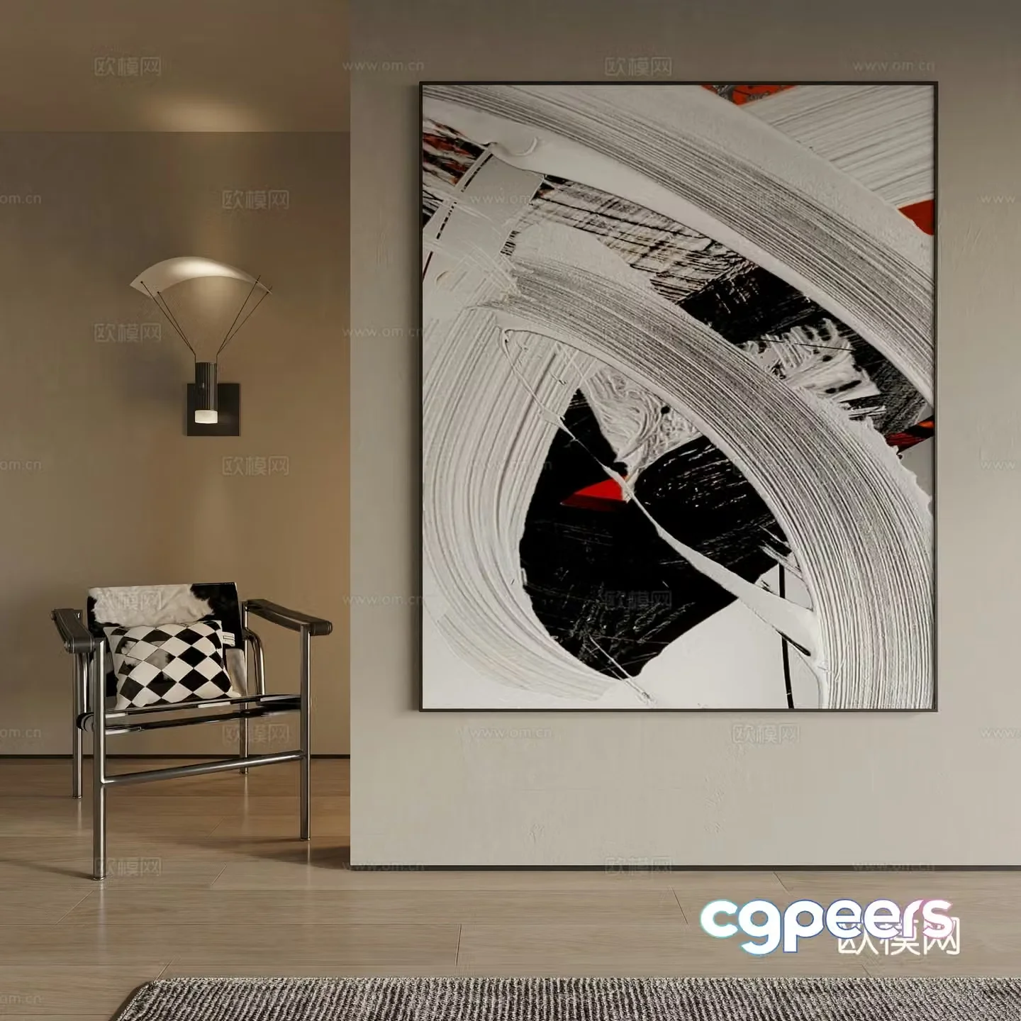 Modern decorative painting 3d model