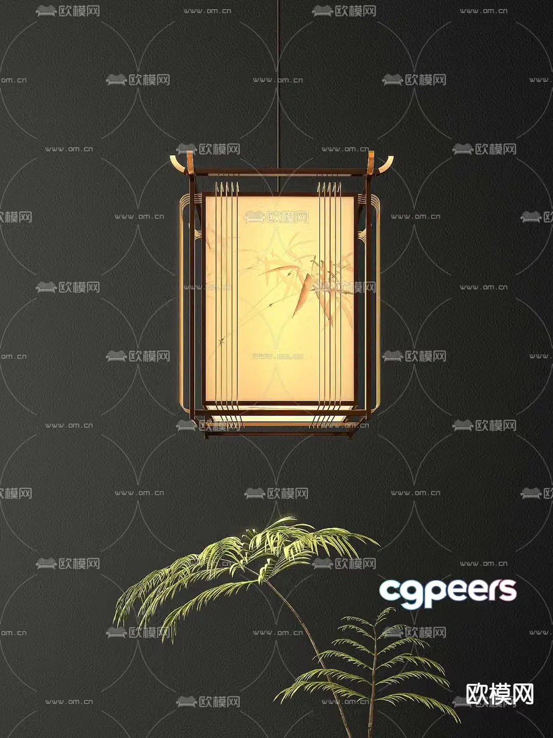 New Chinese chandelier 3D model