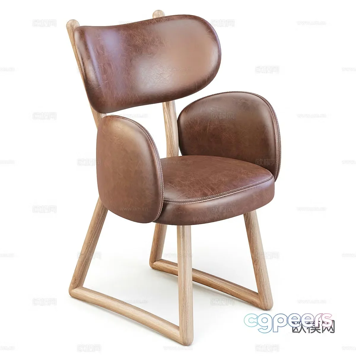 Modern Pierre Leather Chair 3d Model