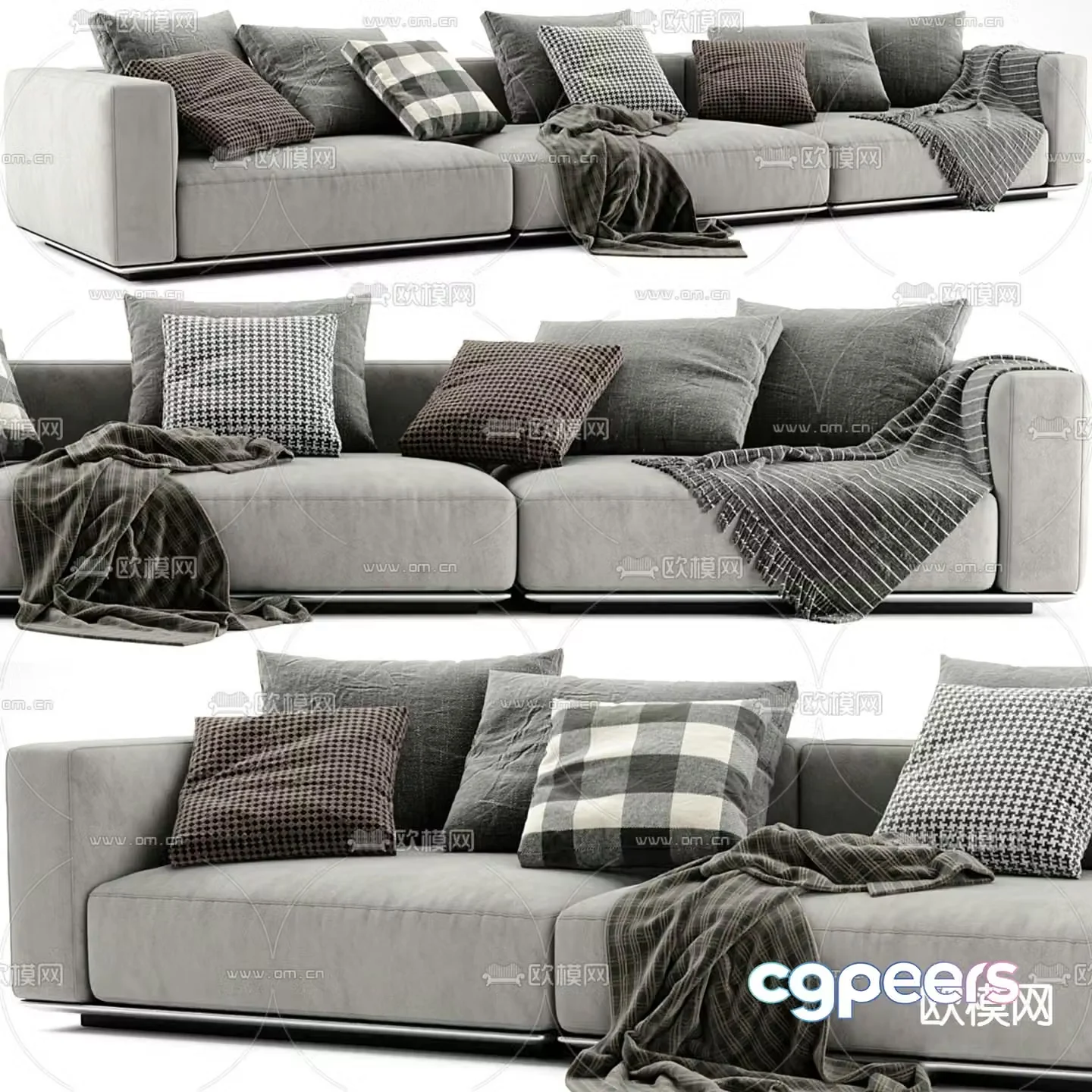Italian three-seat sofa 3D model