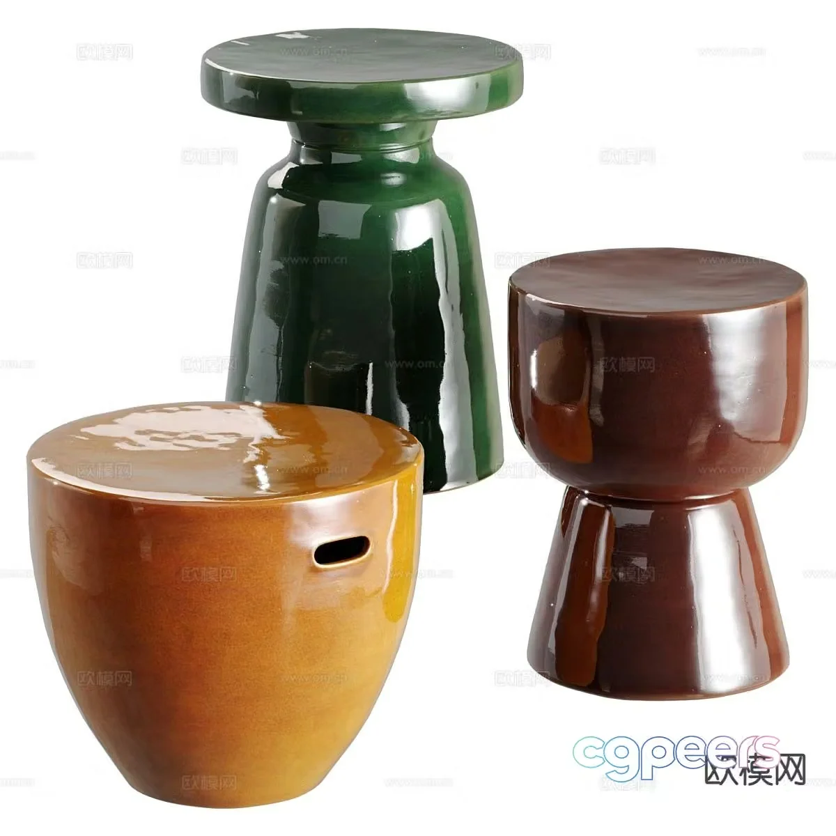 Modern round table side table angle table 3D model
