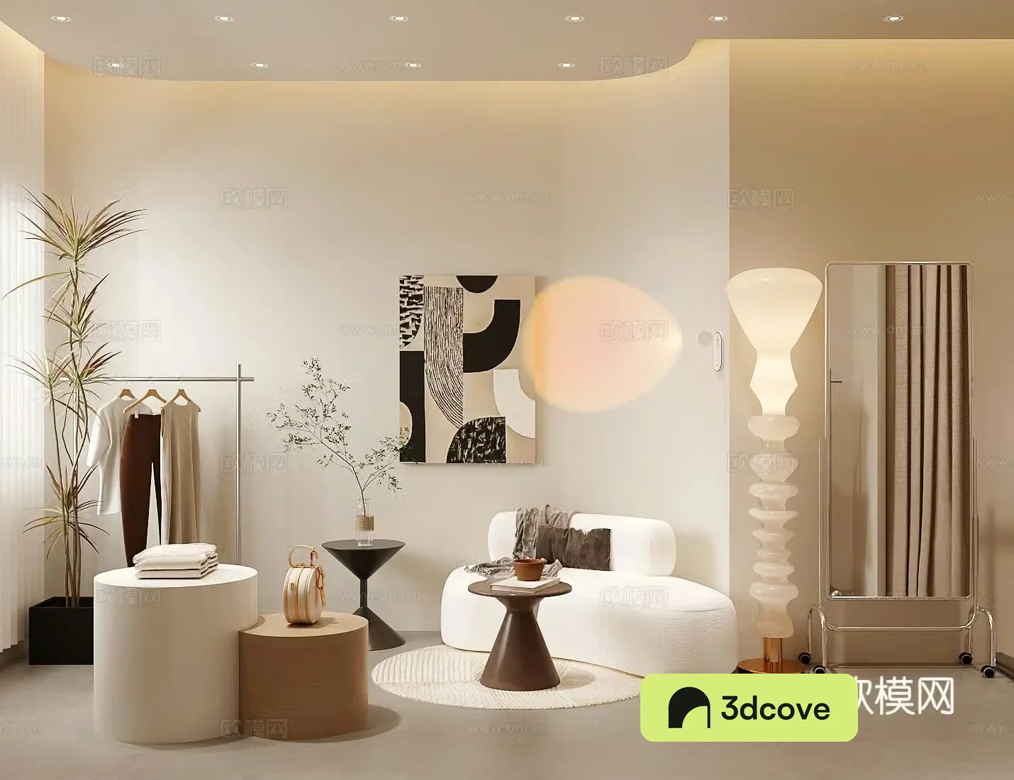 Wasabi Clothing Store Clothing Store Rest and Waiting Area 3D Model