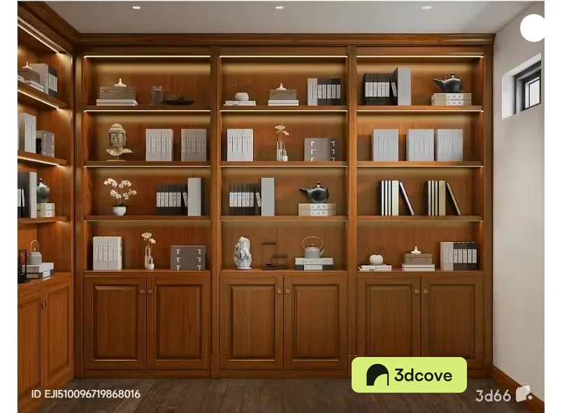 Wooden Bookshelf With Shelves