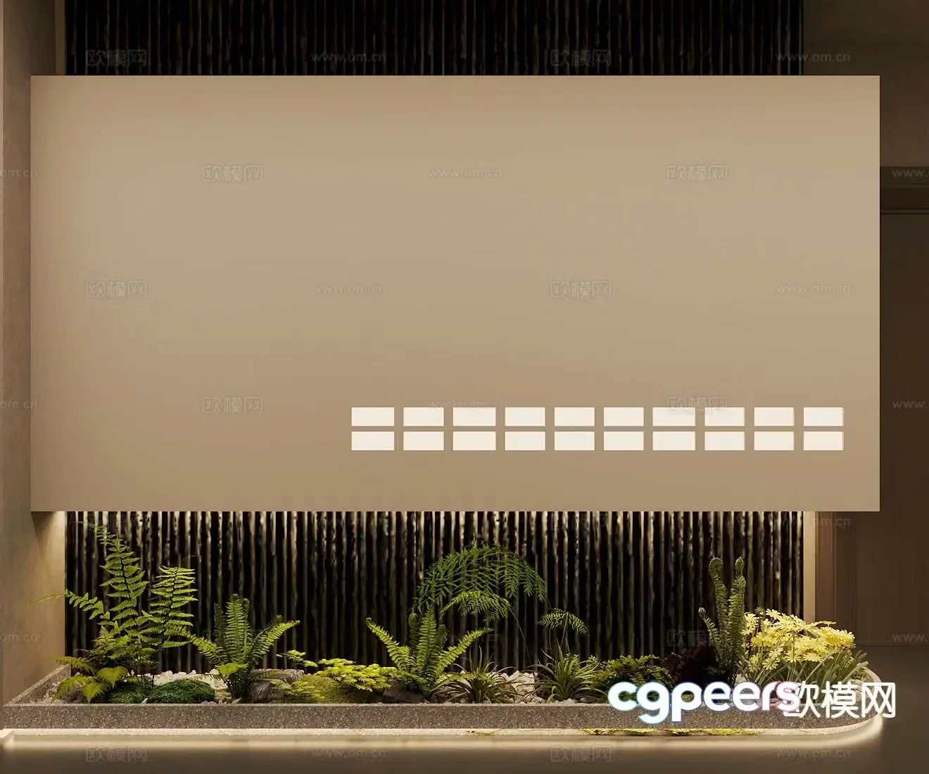 New Chinese style interior landscape landscape sketch 3d model