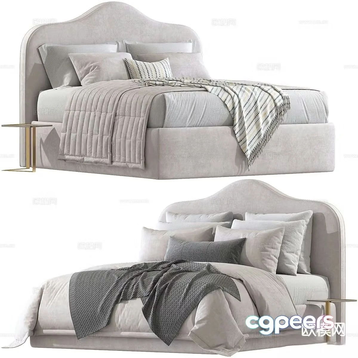Marion Natural double bed 3d model