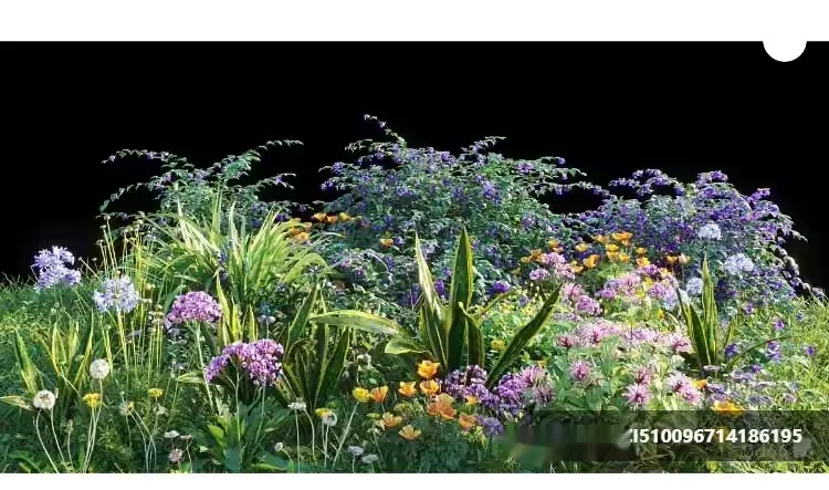 Garden With Flowers 3D Model – 796 – VRAY Render
