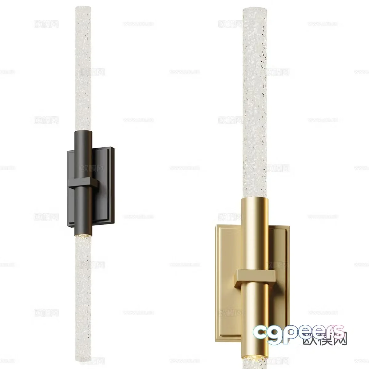 Modern light luxury minimalist long strip glass wall lamp 3D model