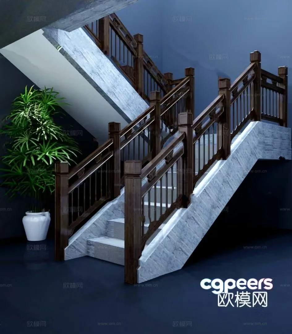 Handrail Stair Model 3D Model