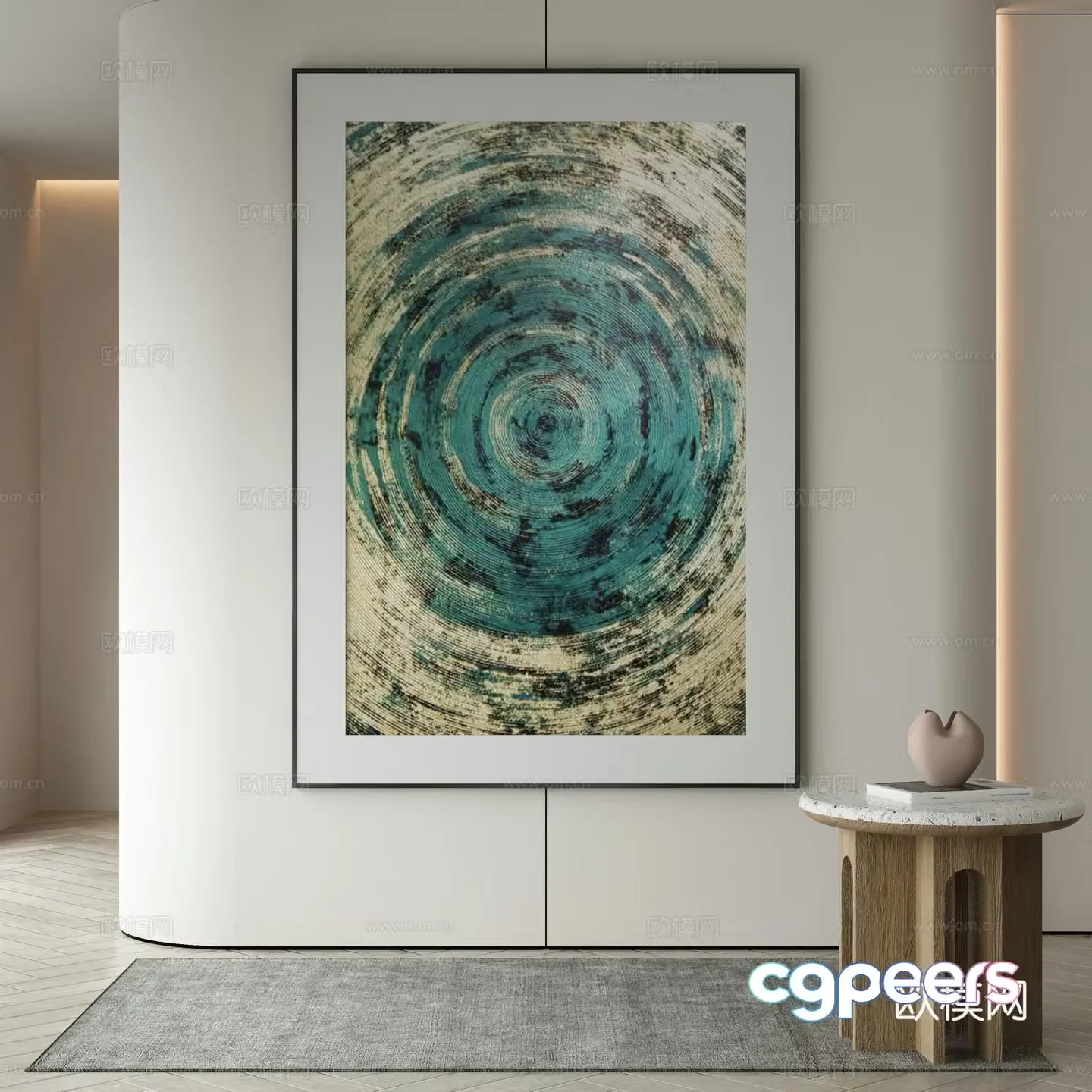 Modern Wasabi Hanging Painting Oil Painting 3D Model