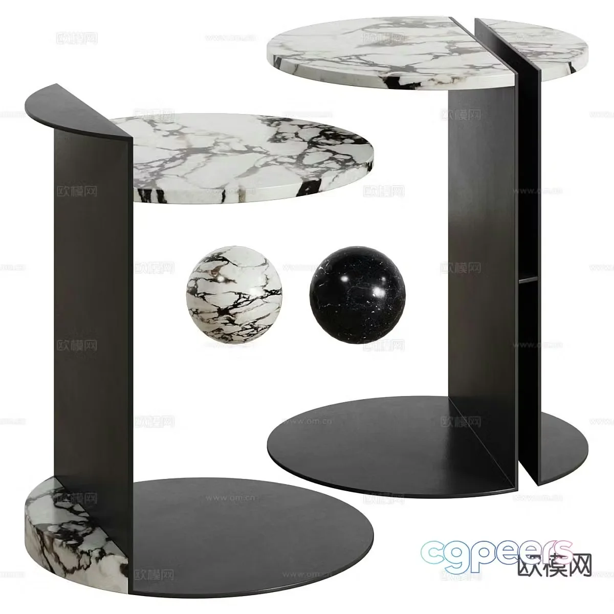 Modern corner table side table round table table table 3D model