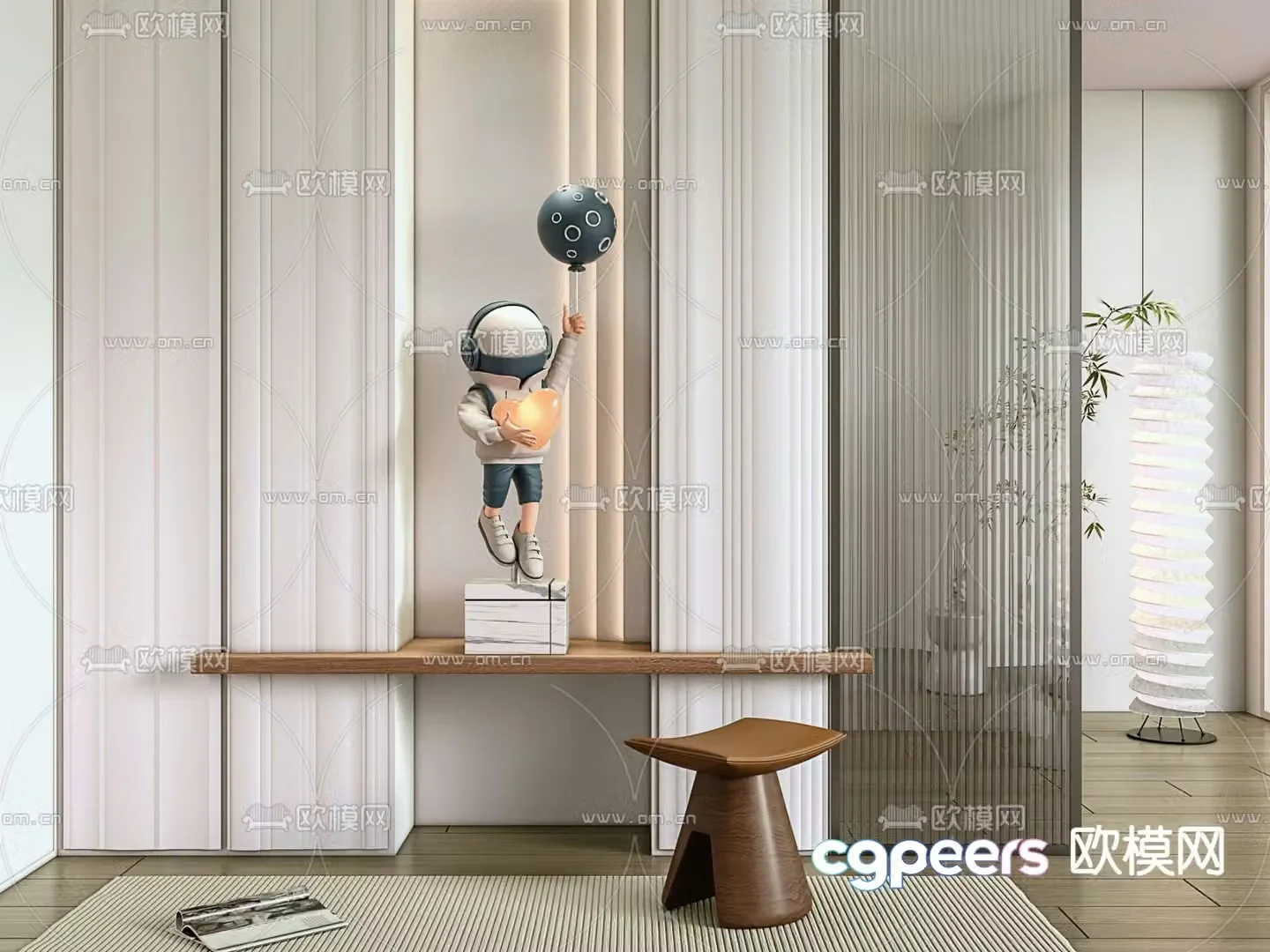3D model of the entrance shoe cabinet