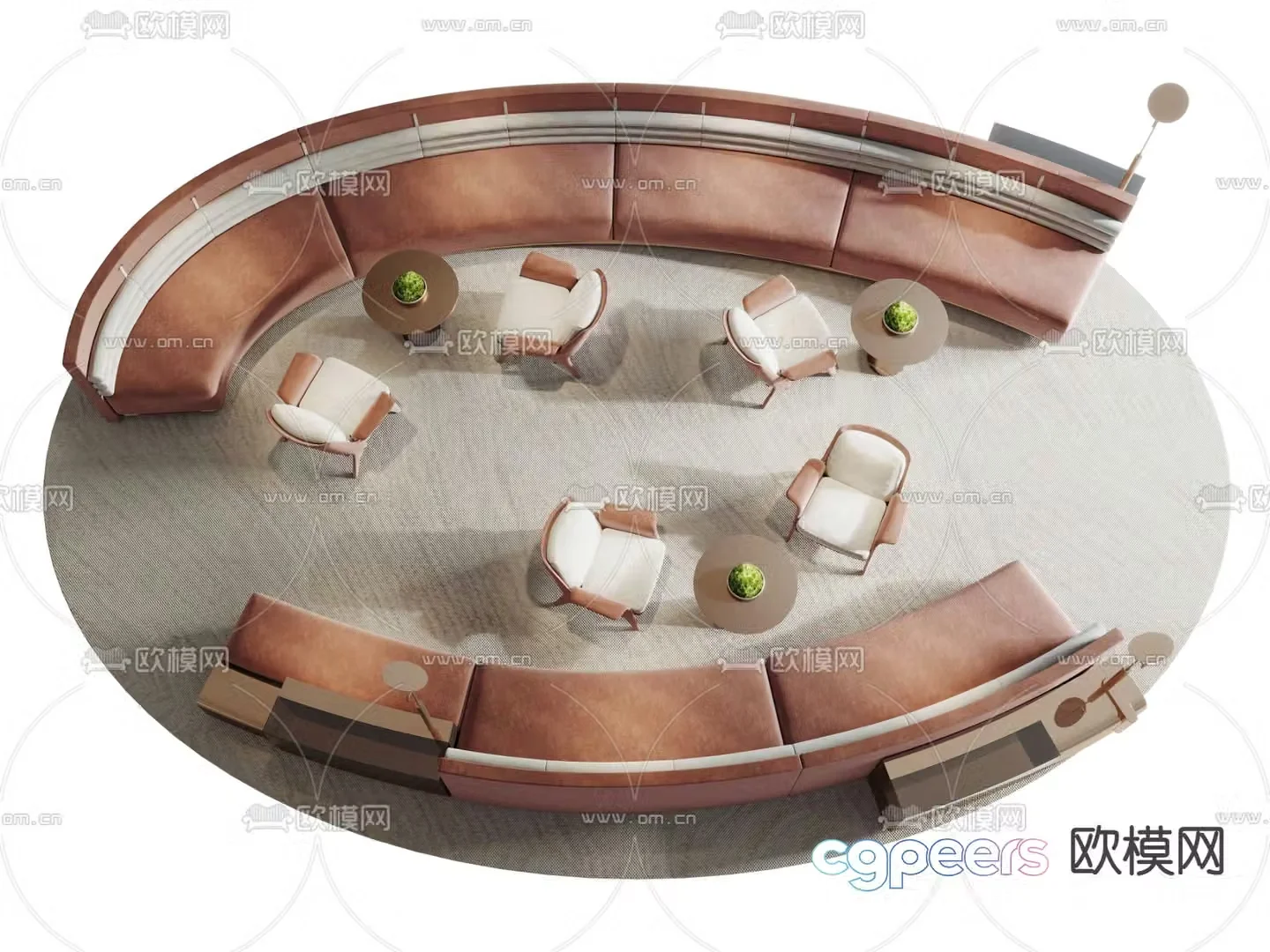 Office sofa lobby sofa public sofa 3d model
