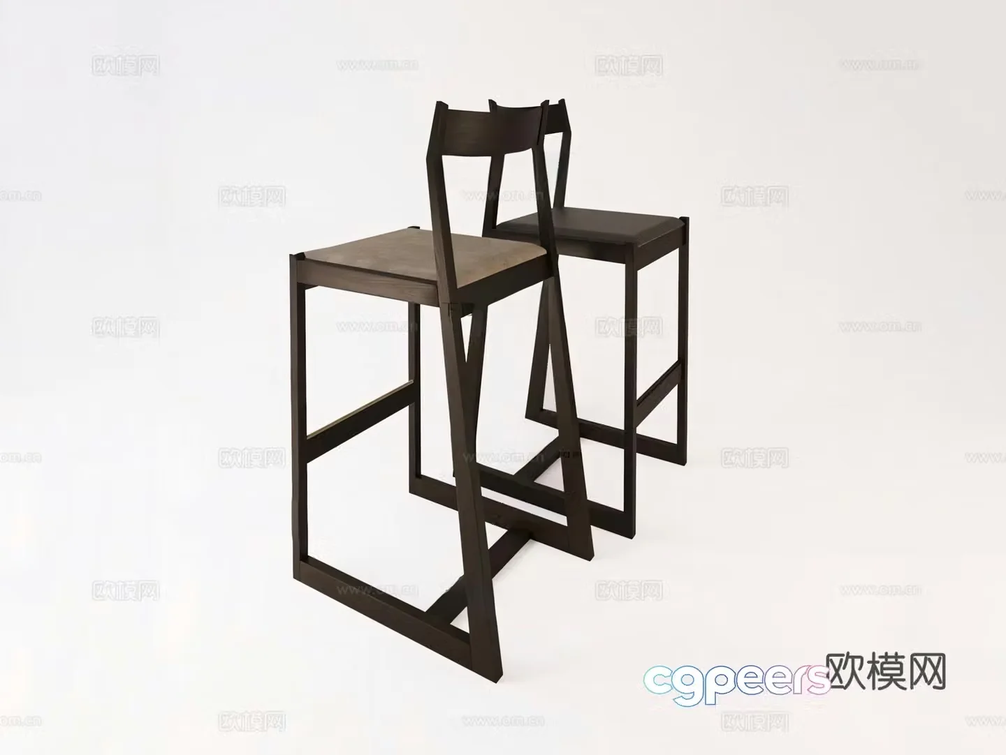 New Chinese style bar chair bar chair 3d model