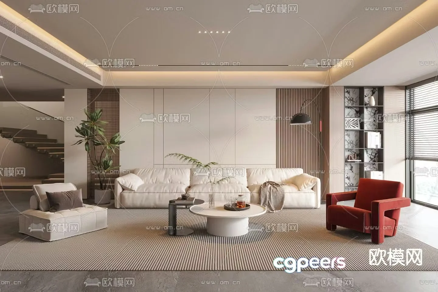 Modern living room 3d model
