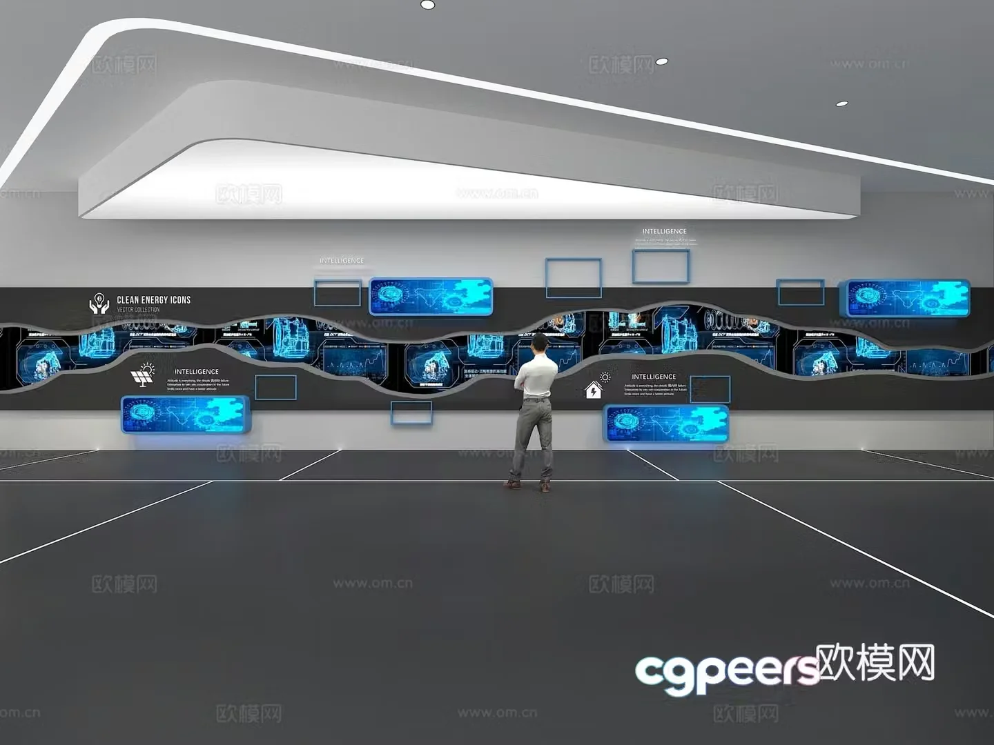 Cultural wall Corporate culture wall Display wall Theme wall Exhibition hall Campus culture Corridor 3D model