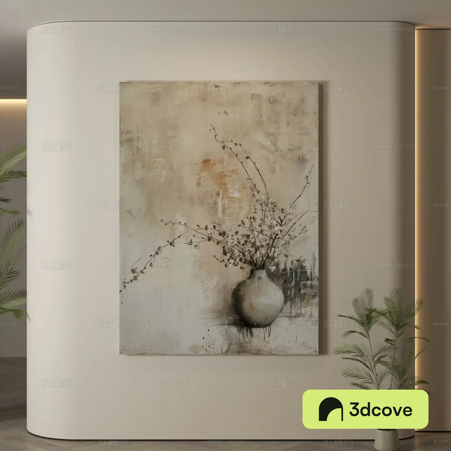 Modern hanging paintings Wasabi wind hanging paintings texture paintings abstract paintings decorative paintings 3D model
