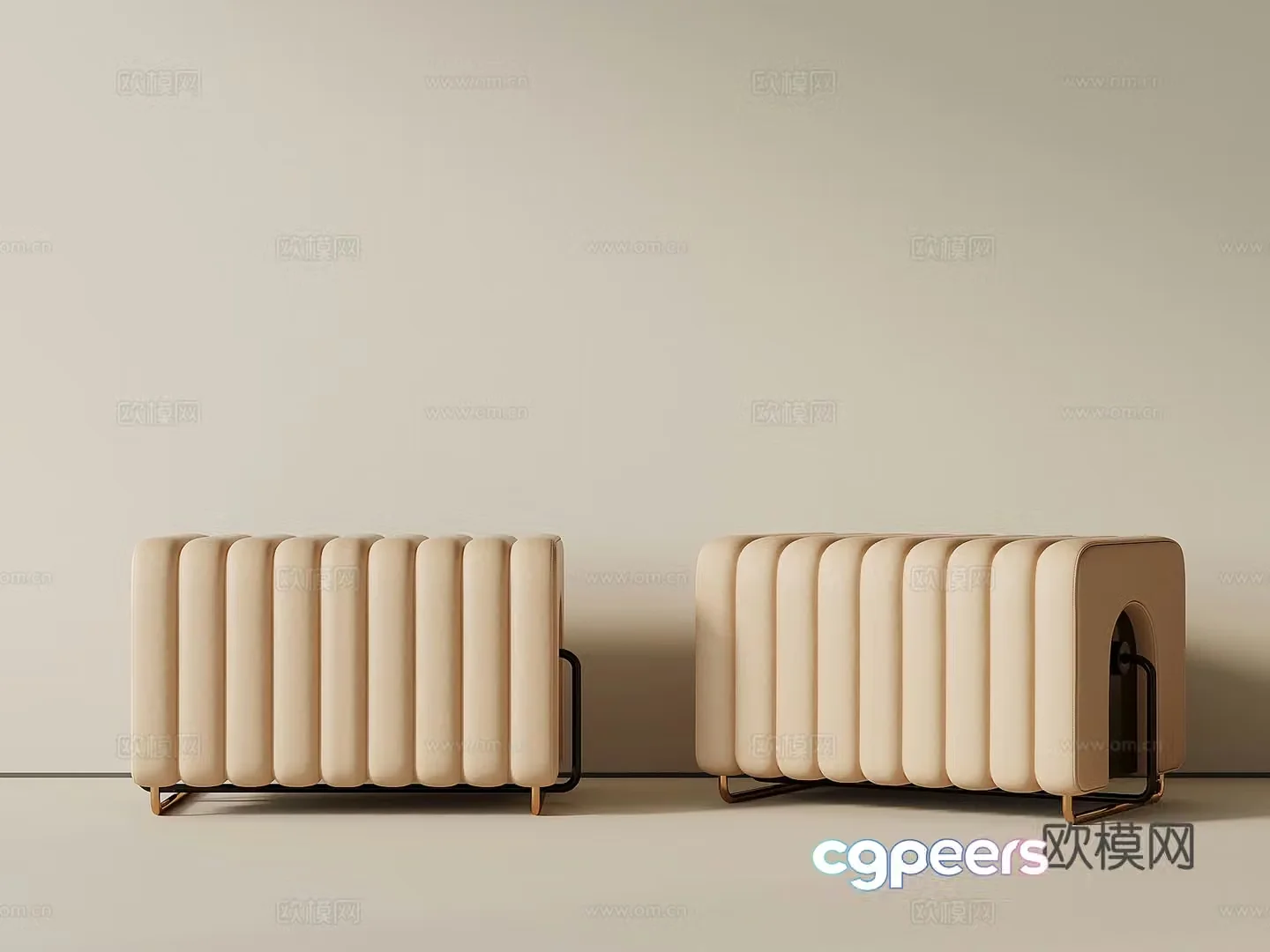 Modern stool sofa stool shoe changing stool 3D model