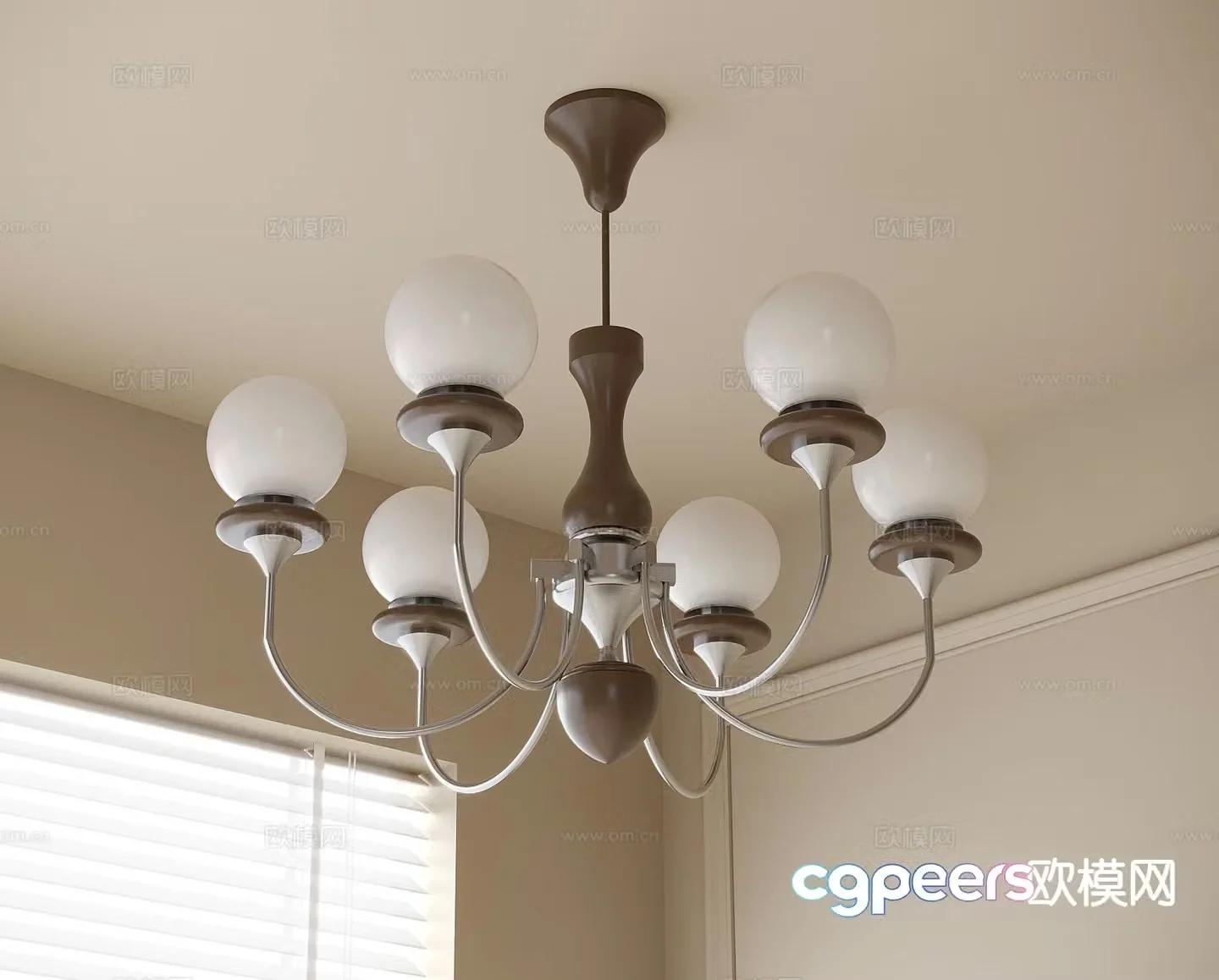 French chandelier multi-head chandelier 3d model