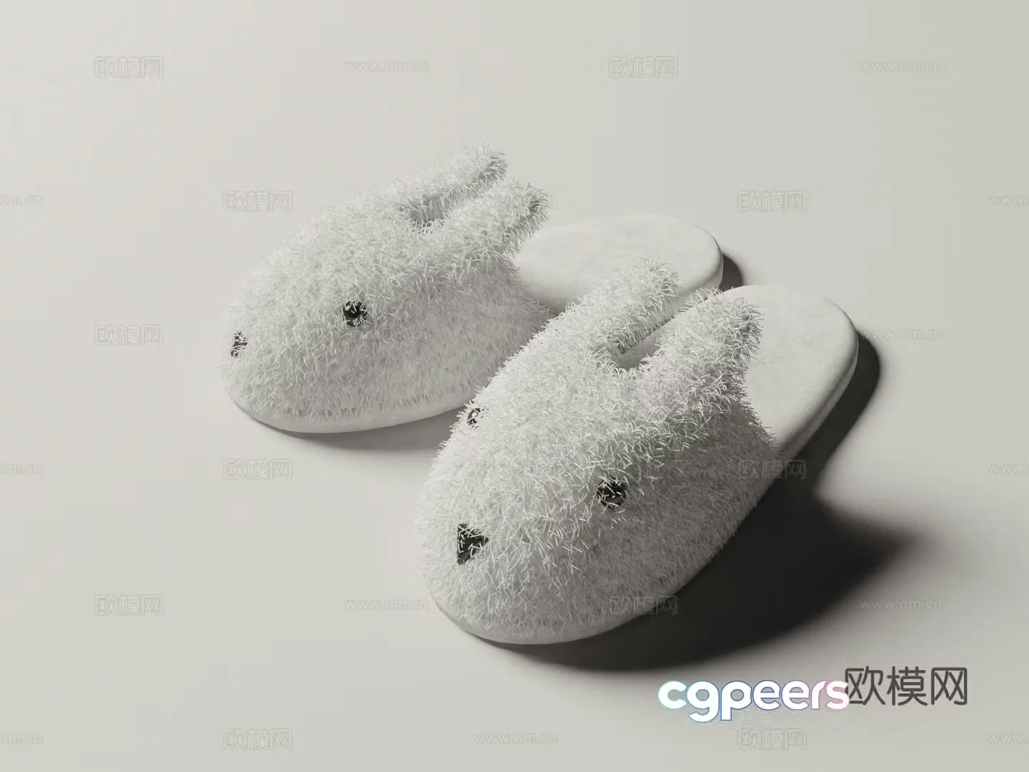 Creamy Slippers 3d Model