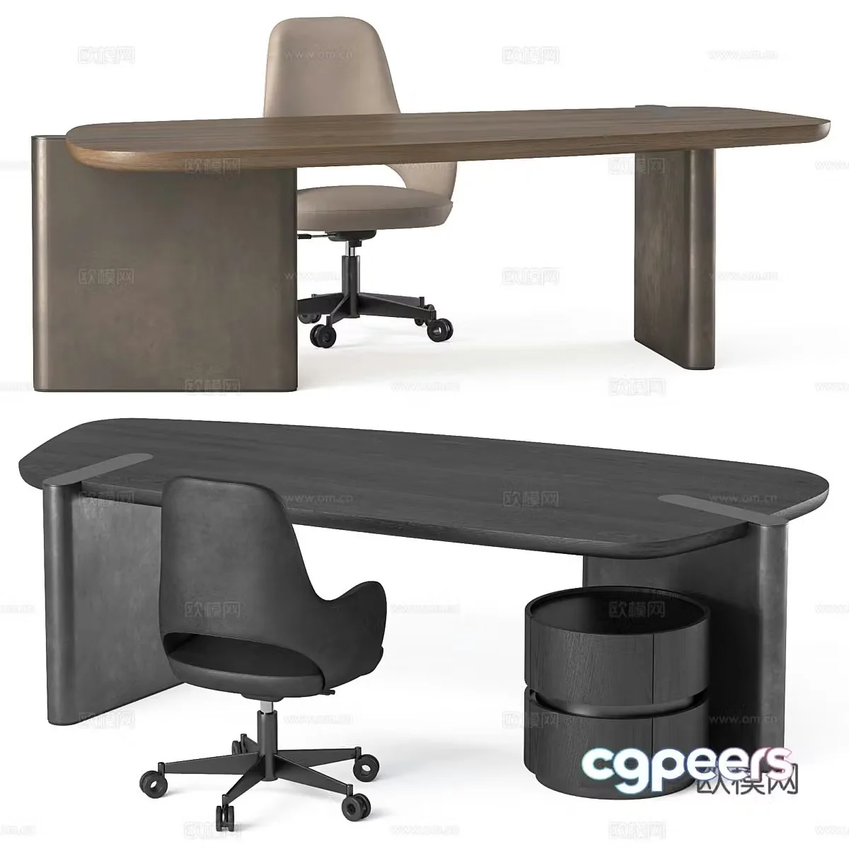 New Chinese style office desk chair 3D model