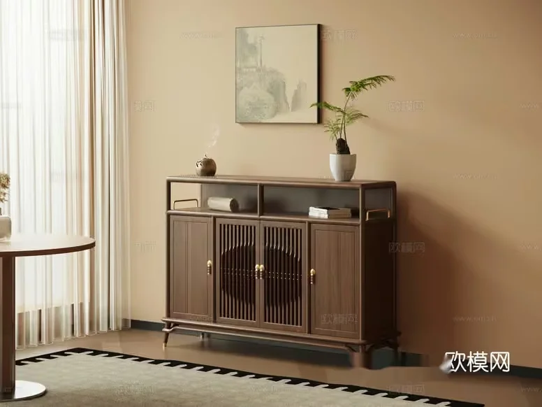 A Wooden Cabinet 3D Model – 11763 – VRAY Render