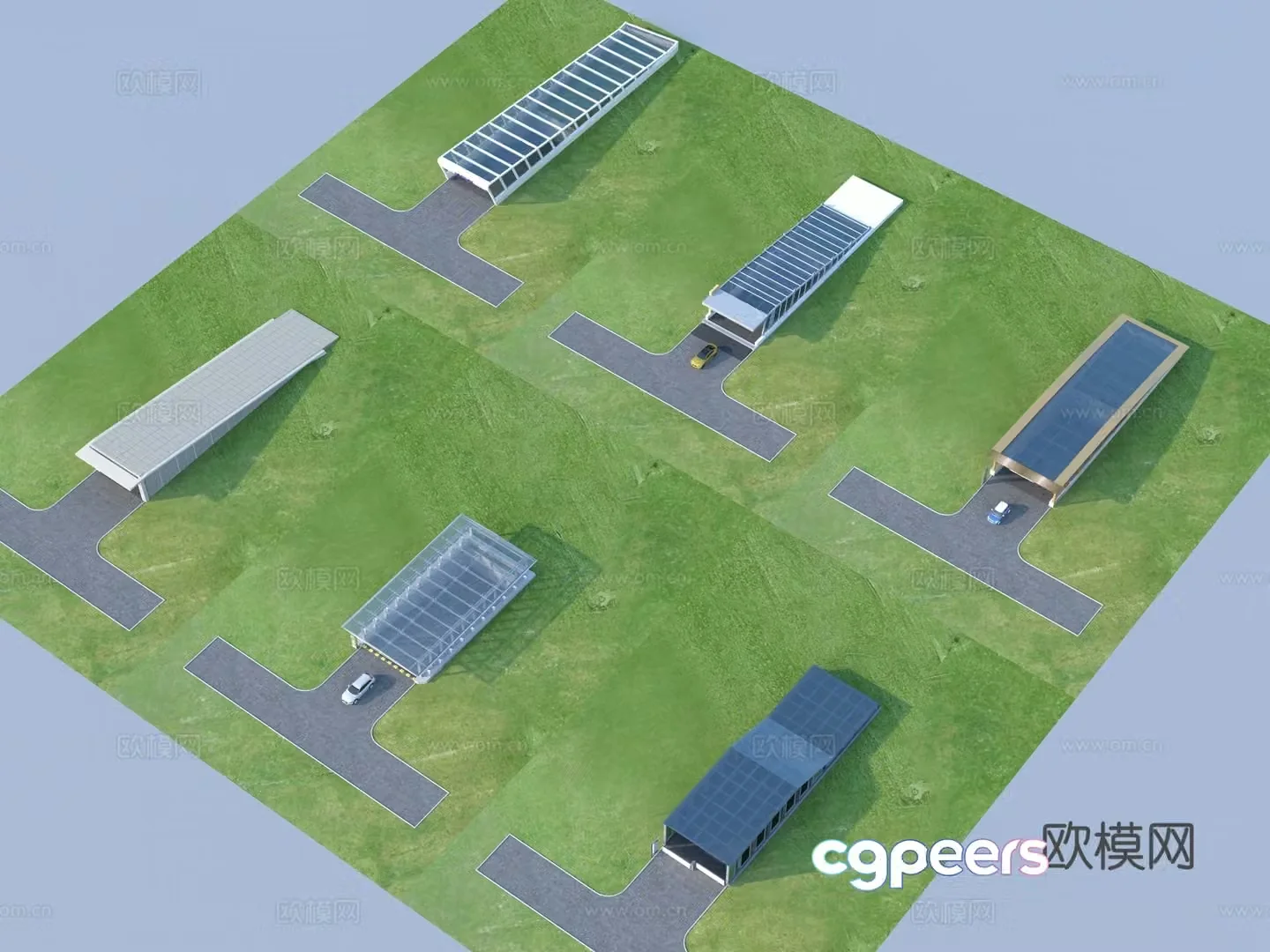 Underground garage parking lot entrance and exit 3D model
