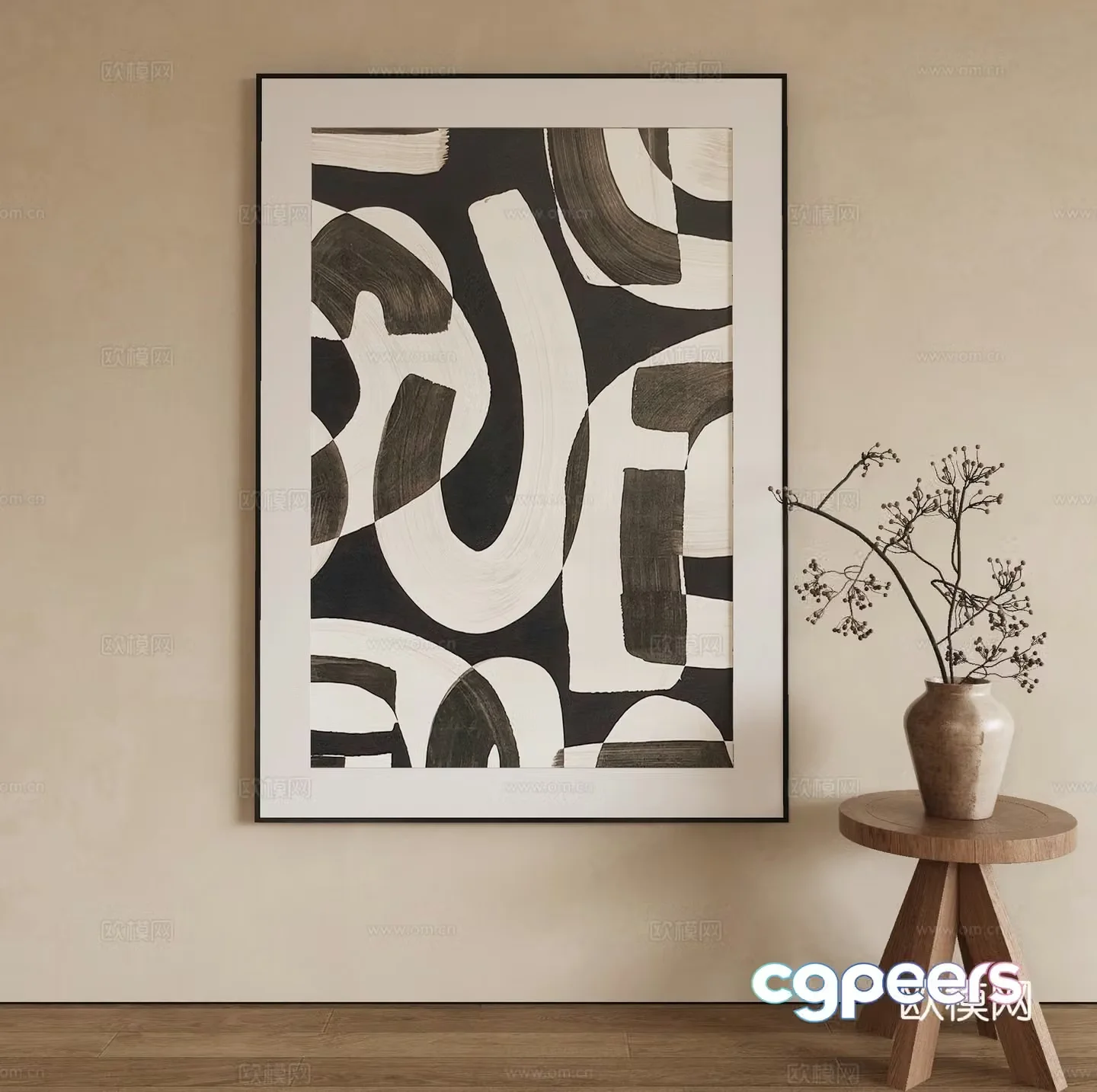 Modern decorative painting art painting hanging painting 3d model