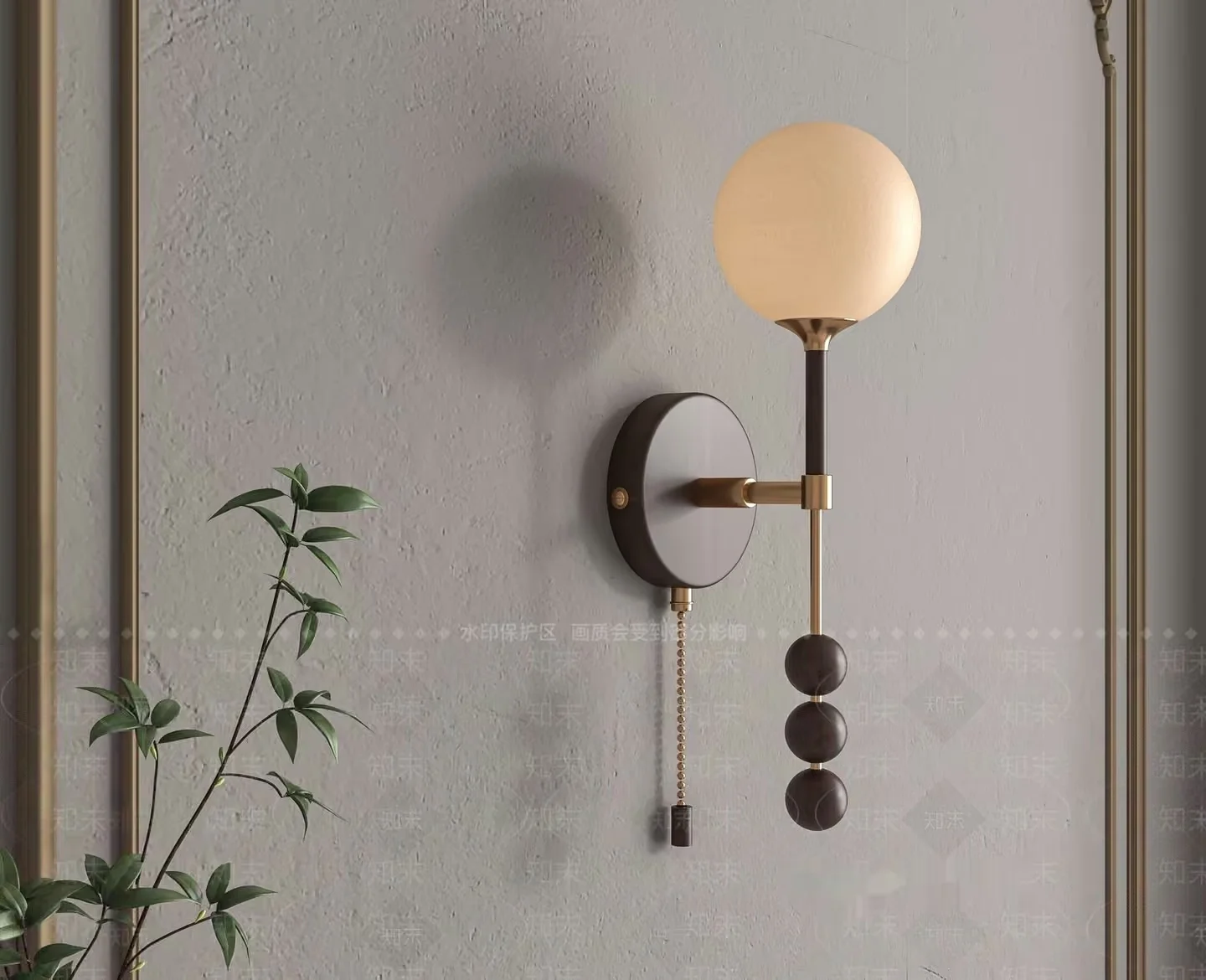 Gold Light Fixture 3D Model – 8543 – VRAY Render