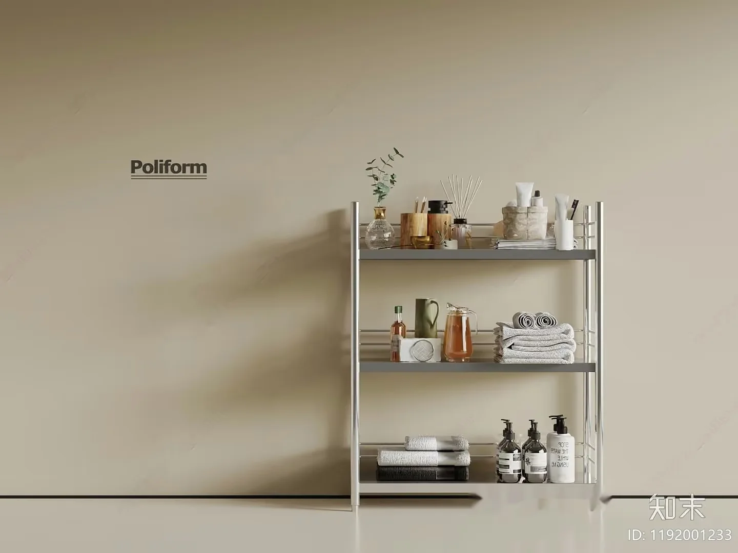 Modern Bathroom Shelf 3D Model – 14106 – VRAY Render