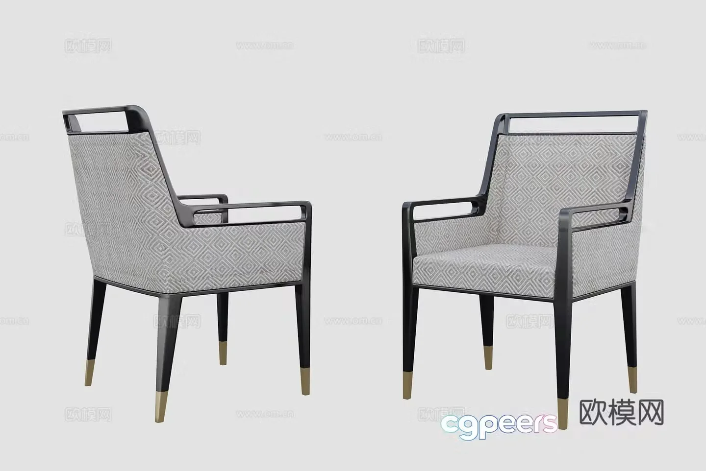New Chinese style dining chair modern leisure chair book chair tea chair 3d model